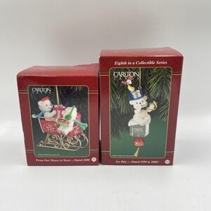 Carlton Cards Christmas Bear Bauble Ornaments Medium Heirloom 1999 2000 Lot 2